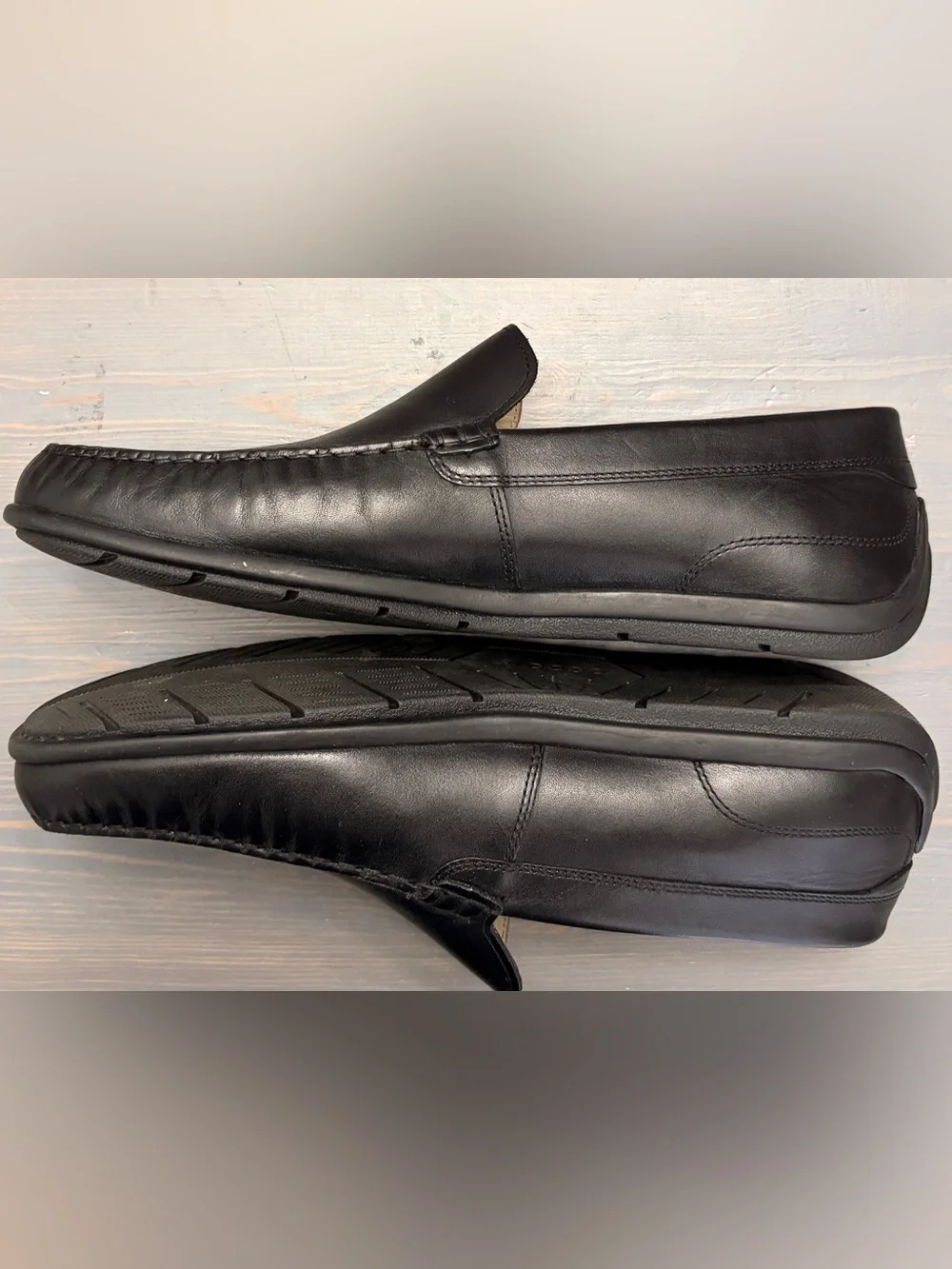 ECCO Men’s EU 45 US 11-11.5 Black Real Leather Casual Dress Shoes